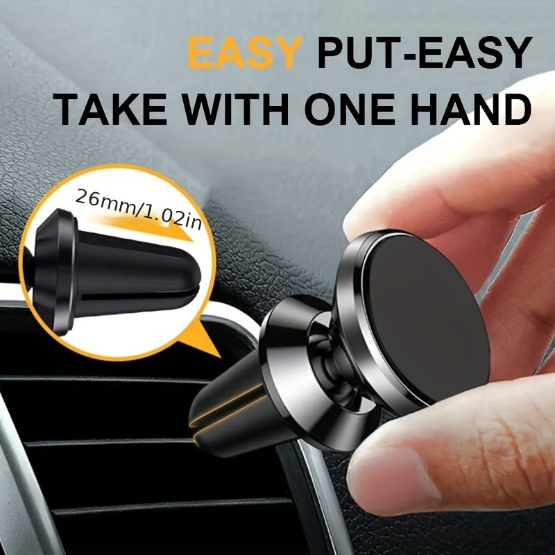 

Universal Car Phone Holder Air Vent Magnetic Stand For 15 14 Plus 13 12 Mini Pro Max Portable Smartphone 360 Degree Rotation Mount Gps Navigation Stable Magnet Bracket In Car.