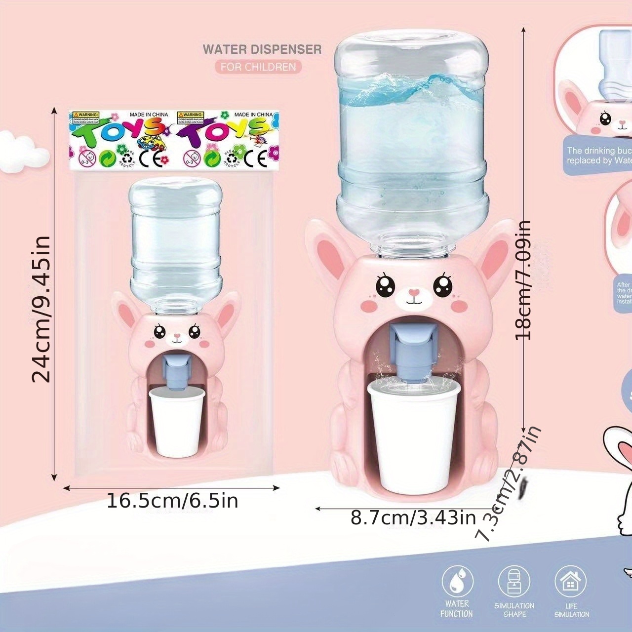 1pc Cute Mini Water Dispenser For Children Kids Gift Cold/Warm Water Juice  Milk Drinking Fountain Simulation Cartoon Design Kitchen Toy Halloween  Party Christmas Gift