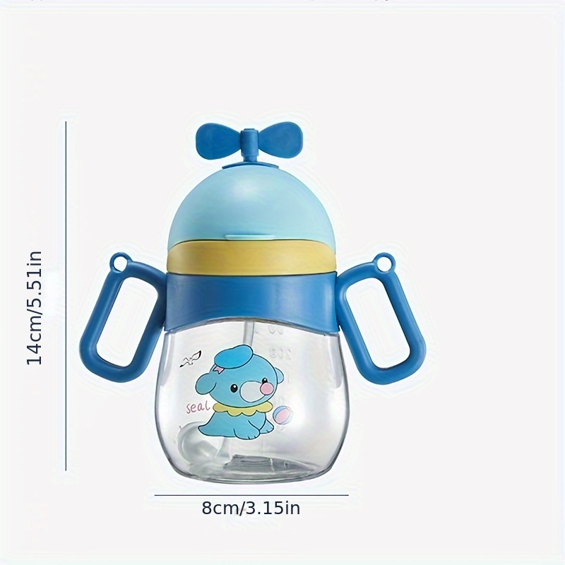 Cute Cartoon Water Cup With Double Handles, Portable Leakproof Straw Water  Bottle, Suitable For Outdoor Sports, Fitness - Temu