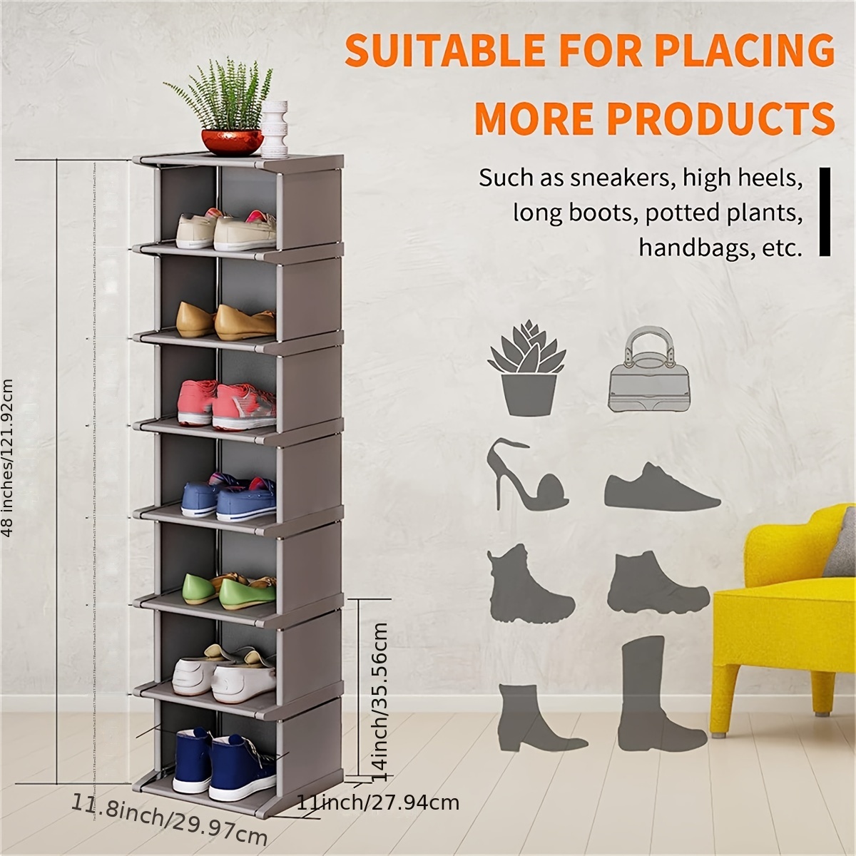 Floor Standing Shoes Rack, Simple Assembled Shoes Storage Shelf, Diy  Stackable Narrow Shoes Organizer Rack, For Doorway Entrance Home Dorm  Rental Housing, Space Saving - Temu