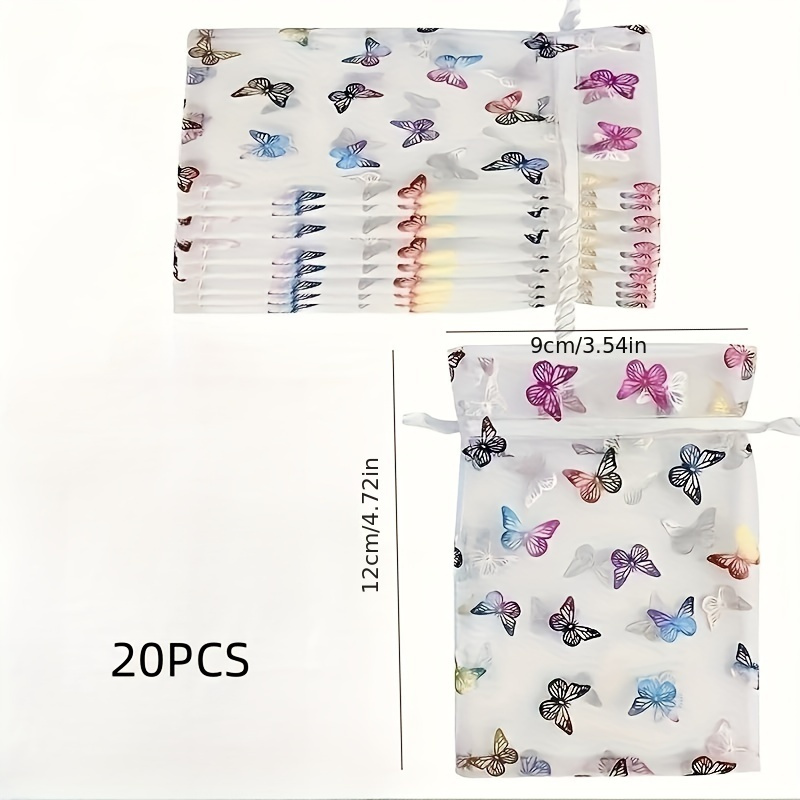 10pcs/20pcs/30pcs, Cord Pouch Colorful Hot Pearl Gauze Bag Jewelry Gift Storage Double Drawstring Pocket
