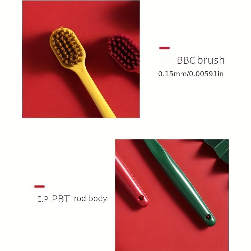 2pcs Macaron Wide Head Toothbrush Couple Bamboo Charcoal Soft Bristle