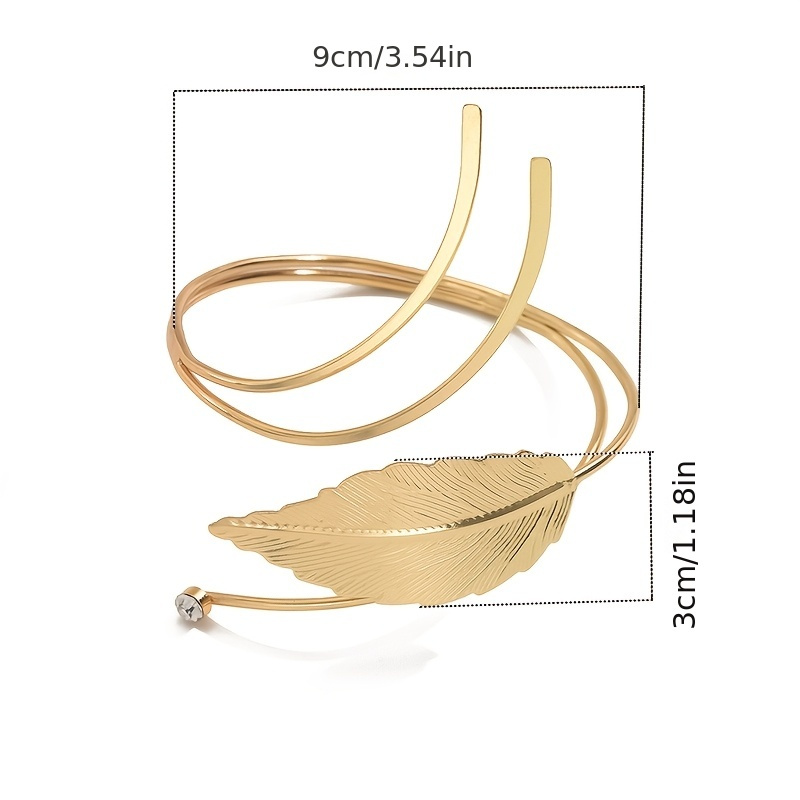 Exaggerated Geometric Hollow Openwork Leaf Bracelet