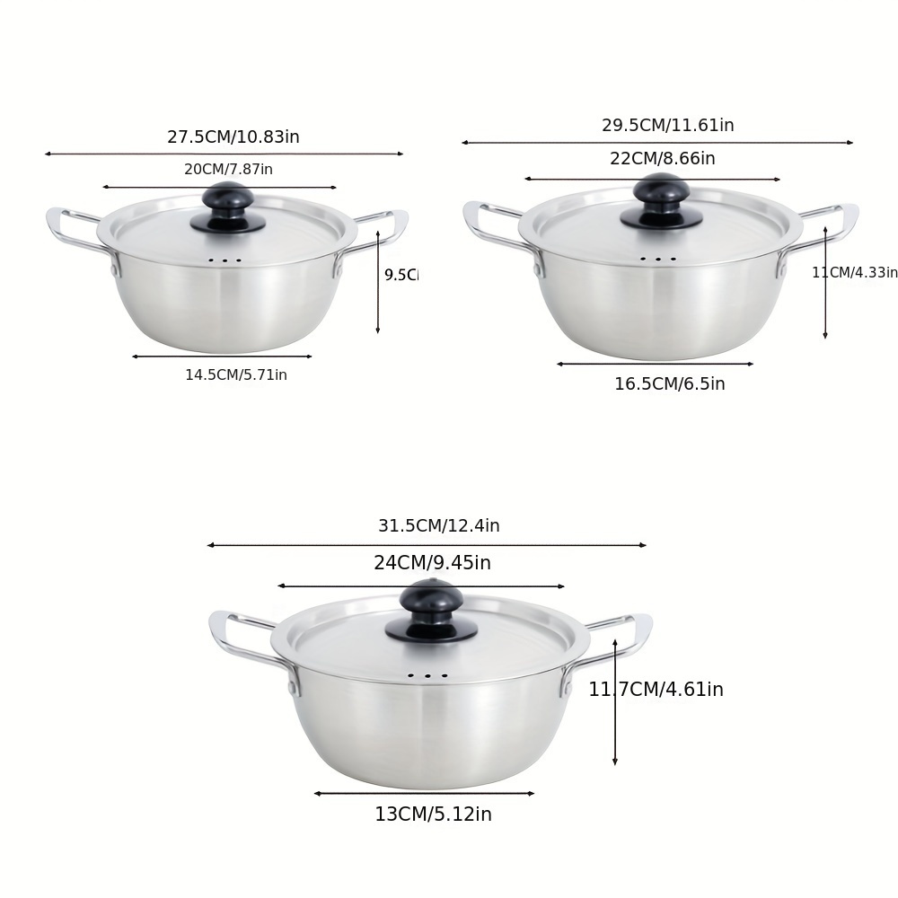 1pc Ramen Noodle Pot With Lid 7.09inch, Double Handle Ramen Cooking Pot For  Kitchen, Cookware