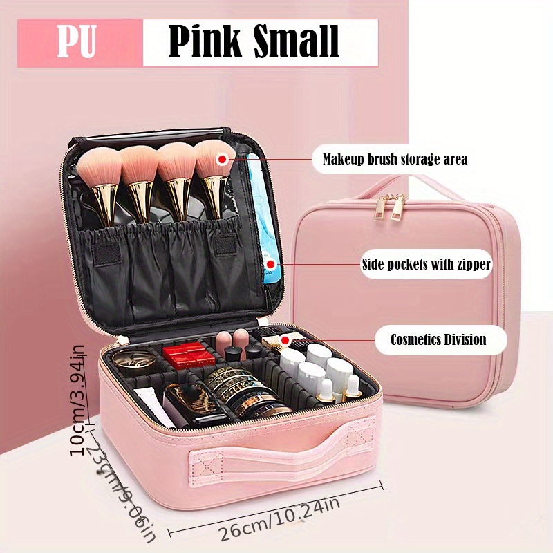 Makeup Bag, Portable Travel Cosmetic Bag Double-sided Makeup Case Orga