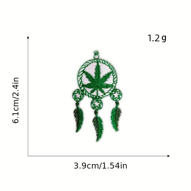 8pcs Green Leaves Iron On Patches Sew On Embroidered Applique
