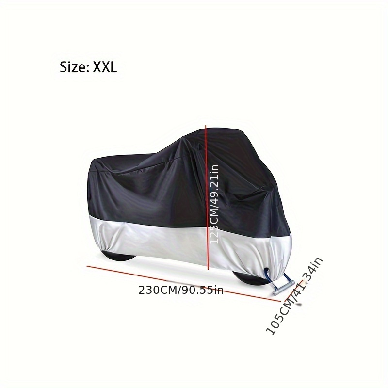 TEMU Motorcycle Cover - Uv Protection, Waterproof & Dustproof With Hem - Fits 3xl Models - Includes Storage Bag, Motorcycle Storage, Thickened, Raincoat