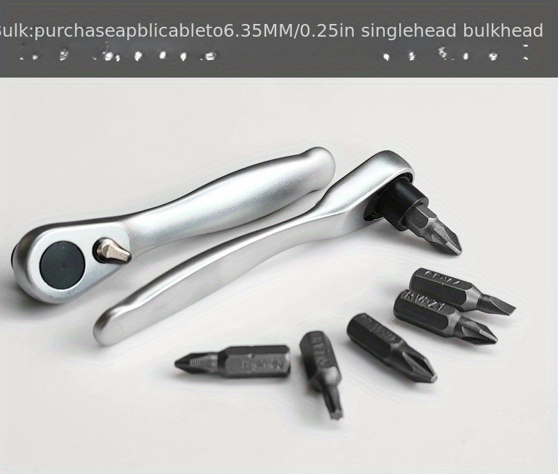 compact multi tool ratchet wrench carbon steel dual direction screwdriver bits included details 2