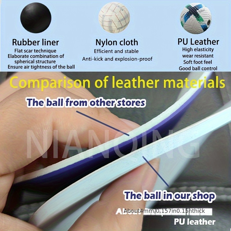 adult size soccer ball classic   high quality   leather   waterproof elastic anti slip durable ideal for training   festive gift for thanksgiving christmas halloween   new year Product details 4