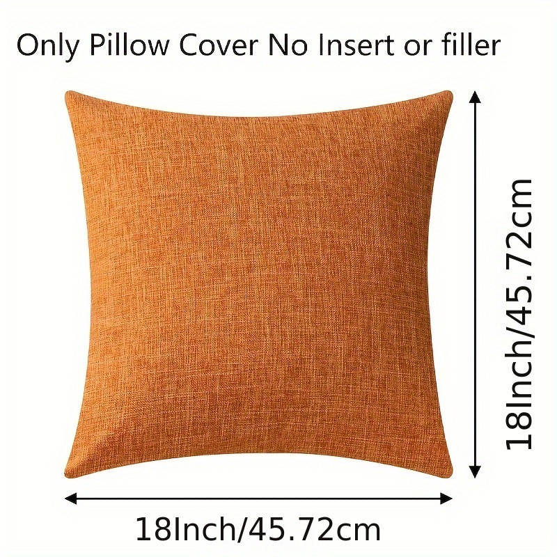 Set of 2 Textured Throw Pillow Covers 18x18 inch Orange with