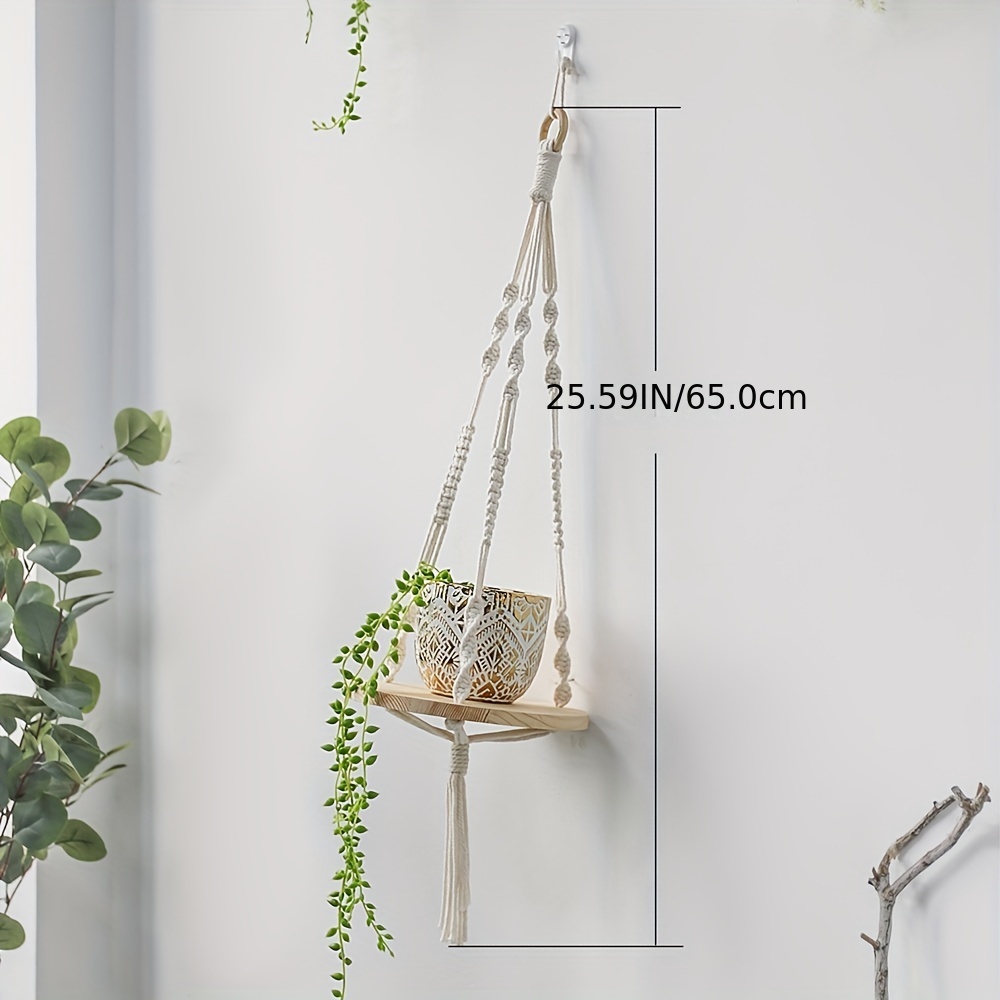 Boho Triangle Wooden Board Hanging Floating Shelf Wall - Temu