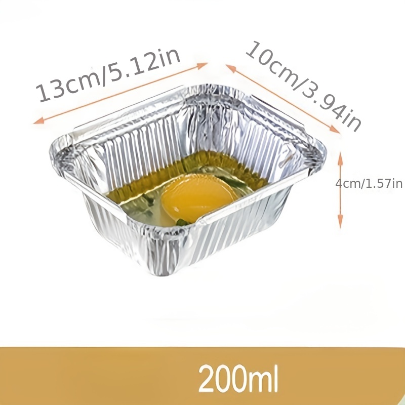 Disposable Aluminum Foil Tin Box Aluminum With Lid Rectangular Tin Foil  Packing Box 200ml Disposable Metal