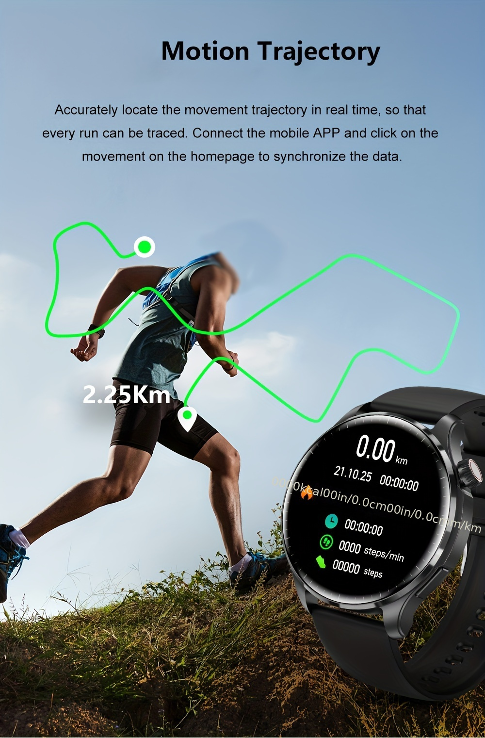 Motion Fit Smartwatch Gps Motion Trajectory Smart Watch *360 Hd
