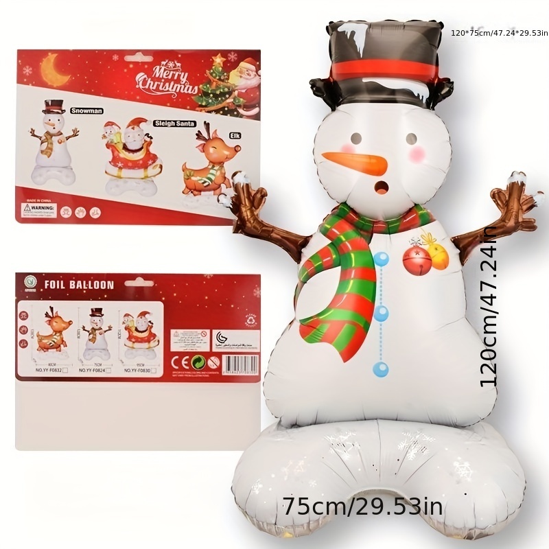 Inflatable Standing Christmas Aluminum Foil Balloon Snowman - Temu