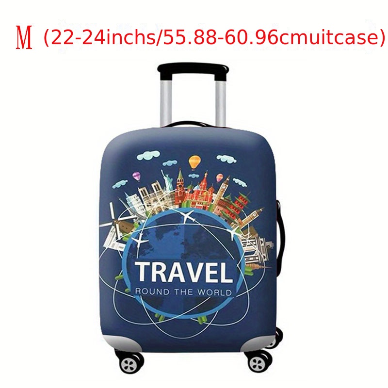 Ustell Thickened Luggage Cover Elastic Suitcase Protective Cover For 18-30  Inches Suitcase, Travel Accessory With Artistic Letter Pattern, Washable