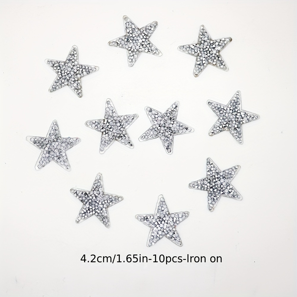 10pcs Rhinestone Patches Iron On Applique Clothes Jeans Repair Decorative Craft