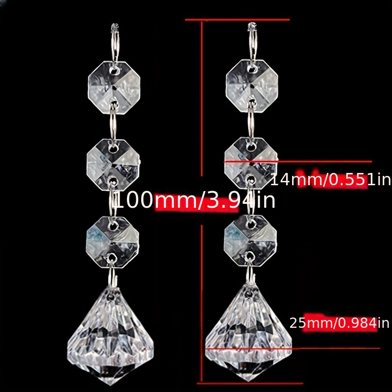 99FT Clear Acrylic Crystal Garland Strands Hanging Chandelier Bead Chain  Ornament String Decorations For Manzanita Centerpiece Christmas Tree Wedding