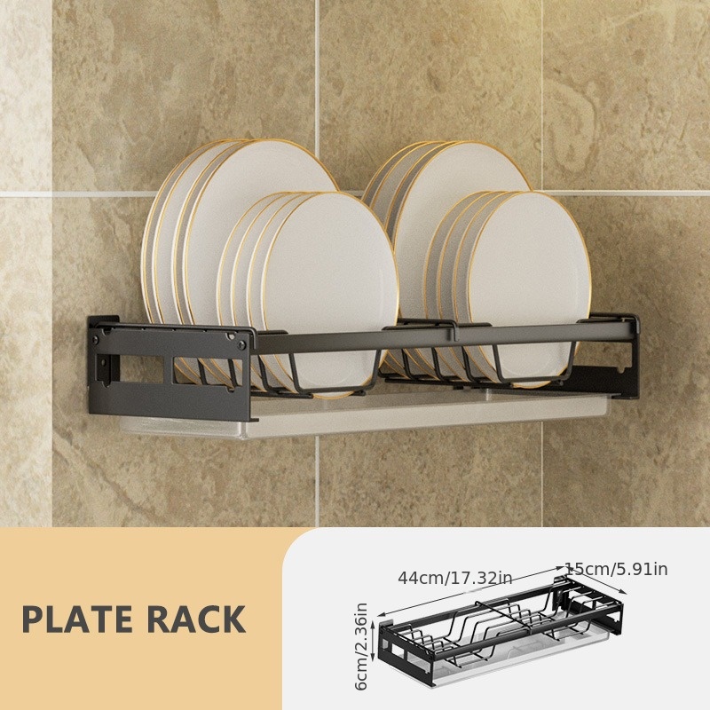 Kitchen Organizer Storage Shelf Dish Rack Wall-mounted Bowl Plate Drain  Chopsticks Spoon Tableware Storage Drying