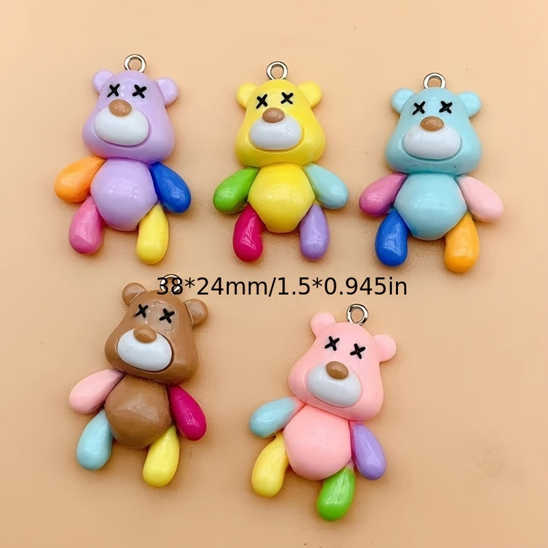 Cartoon Bear Resin Charms For Diy Jewelry Making Earring - Temu