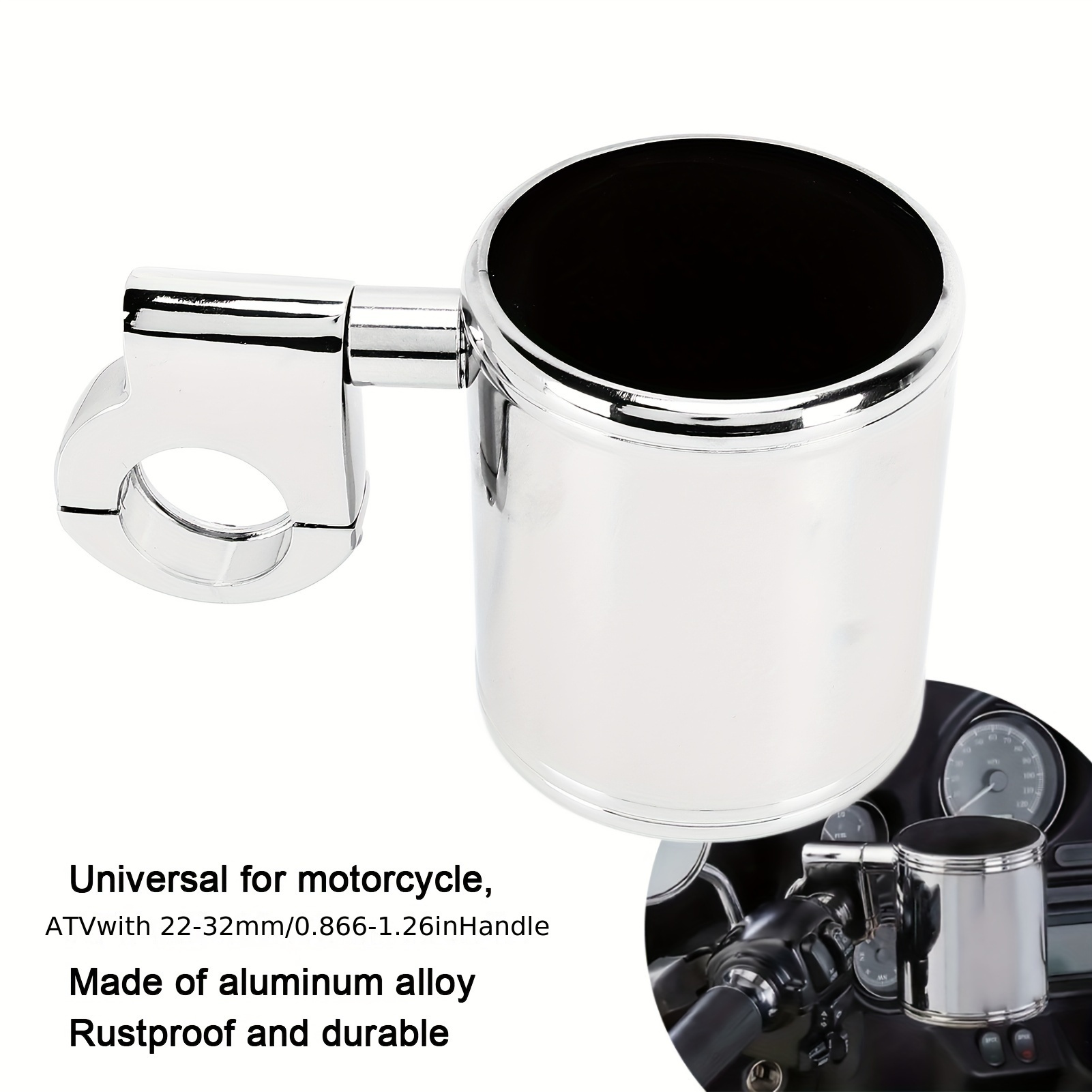 

-plated Adjustable Cup Holder Suitable For Atv Universal Motorcycles 22mm To 32mm Models