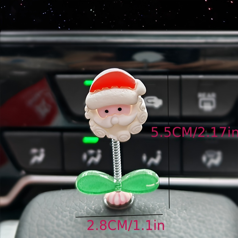 6 Stück Weihnachts-Weihnachtsmann-Auto-Ornamente, Automatische  Schaukel-Ornamente, Frühlings-Wackelkopf-Weihnachtsmann-Schneemann-Design