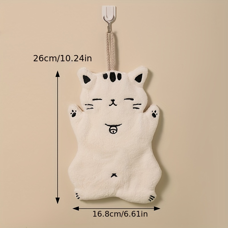 Cute Cat Fleece Towel with Loop