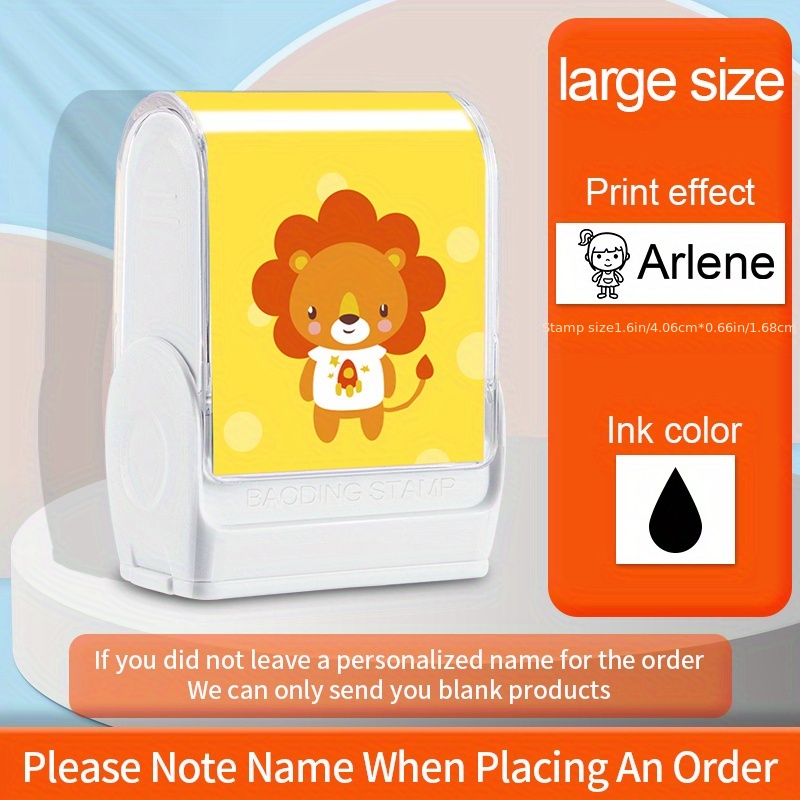 Yellow Lion Custom Name Stamp Waterproof Non fading Seal - Temu