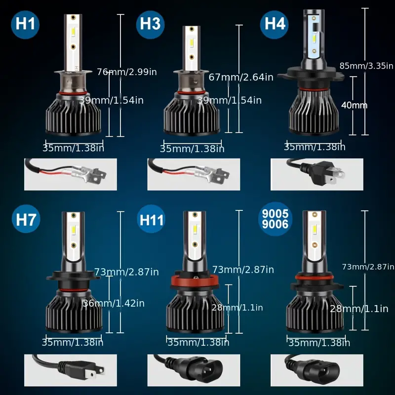 Ampoules Phares Voiture Led Super Brillantes Mini H4 H7 - Temu France