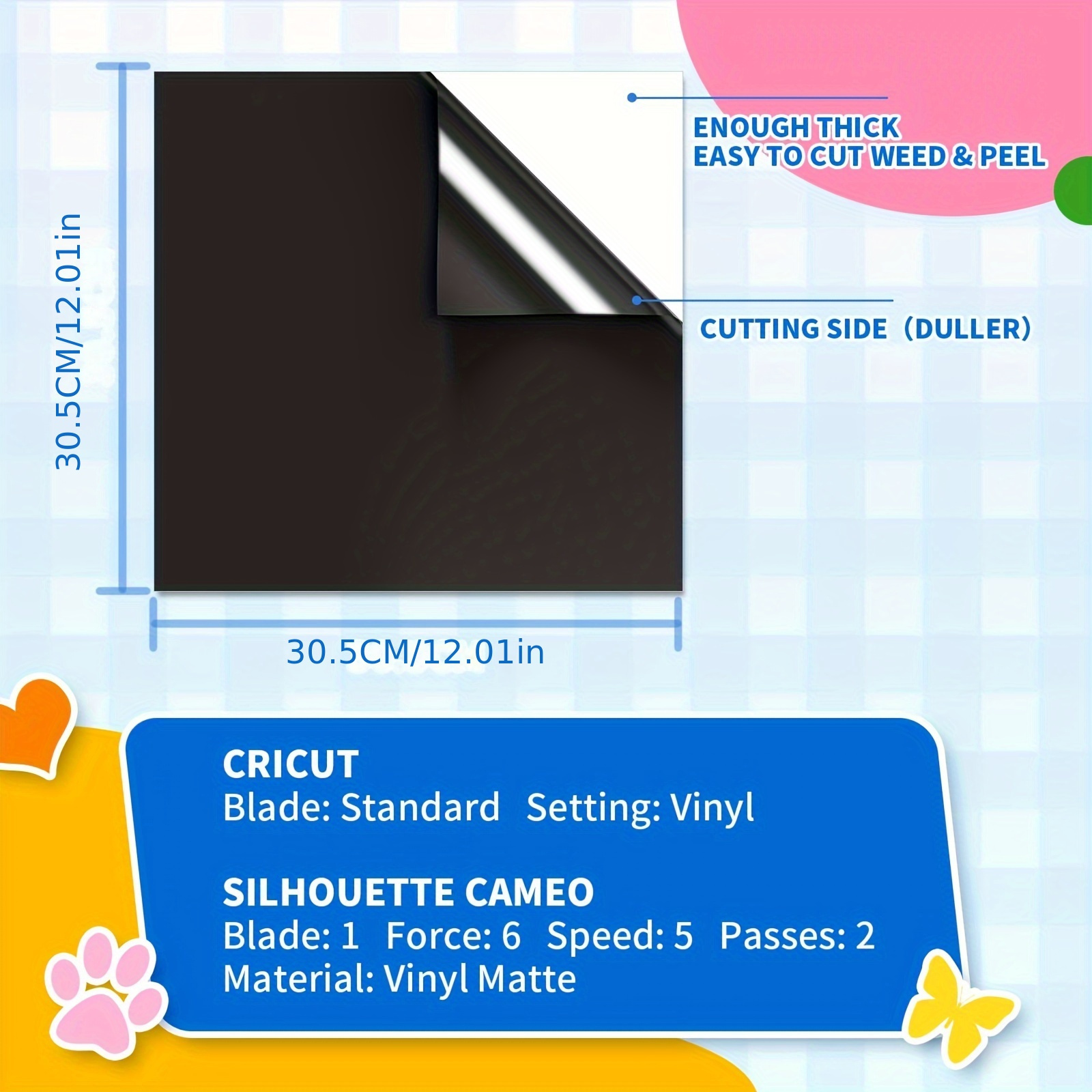 Permanent Vinyl Bundle For Cricut Self Adhesive Vinyl Sheets - Temu