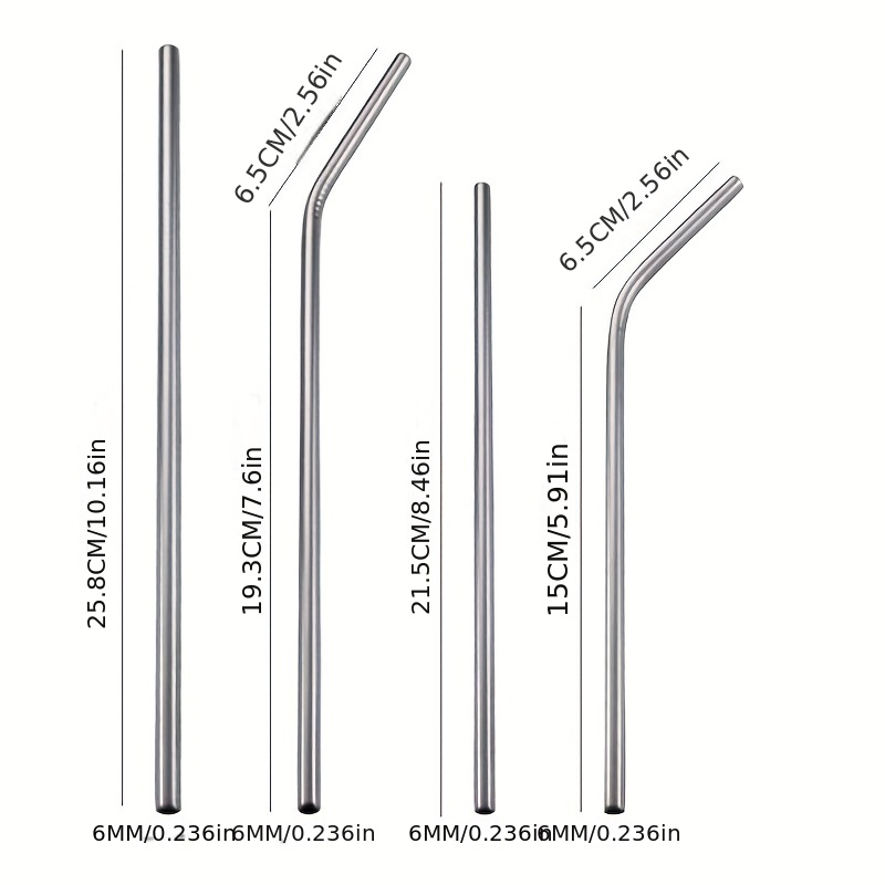 6*215mm colorful 304 stainless steel drinking