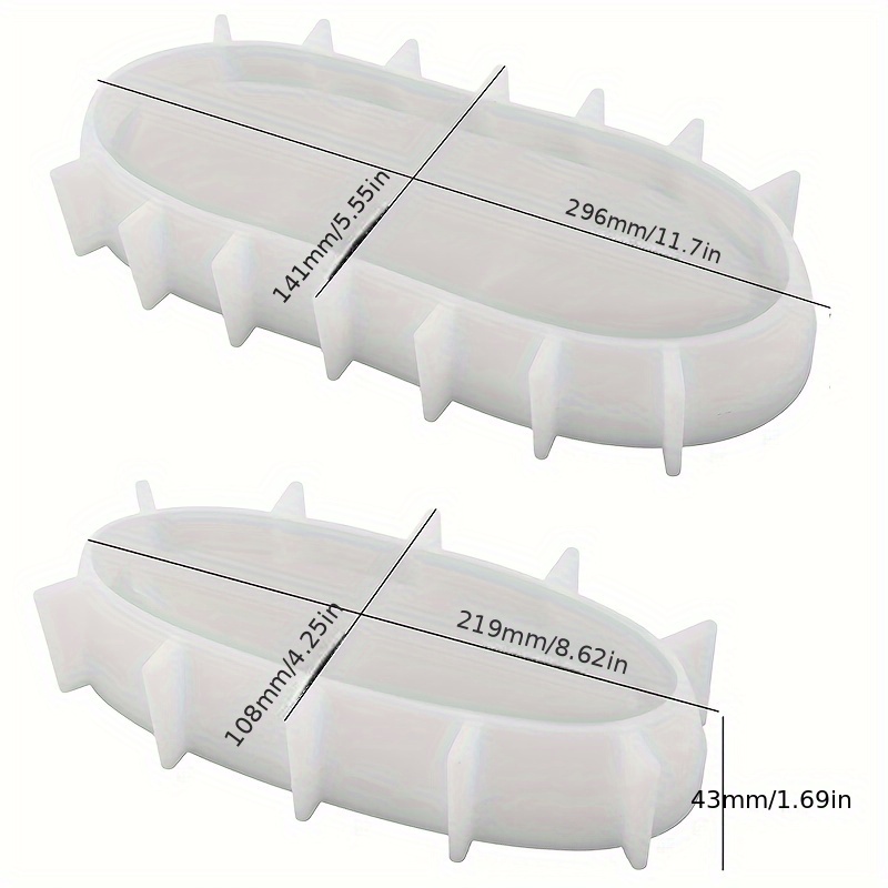 Set Of 2 Large Silicone Molds For Boat-shaped Storage Bowls, Ideal For Candles, Oval Trays, Resin Crafts, And Candle Holders