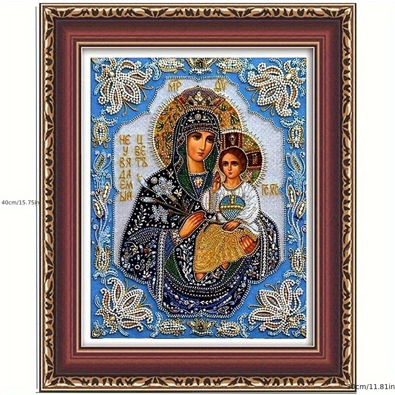 Holy Virgin Mary 5d Diy Diamond Painting Crystal Orthodox - Temu