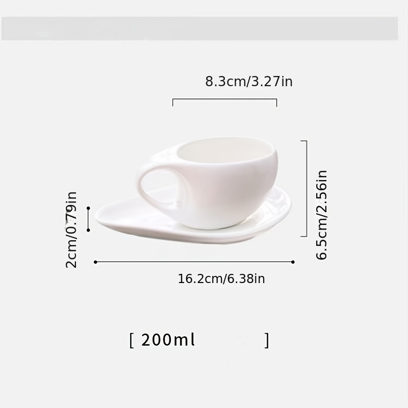 200Ml European Crooked-Style Ceramic Coffee Cup Set Creative Afternoon Tea Cup Milk Mug Water Mug Tea Cup