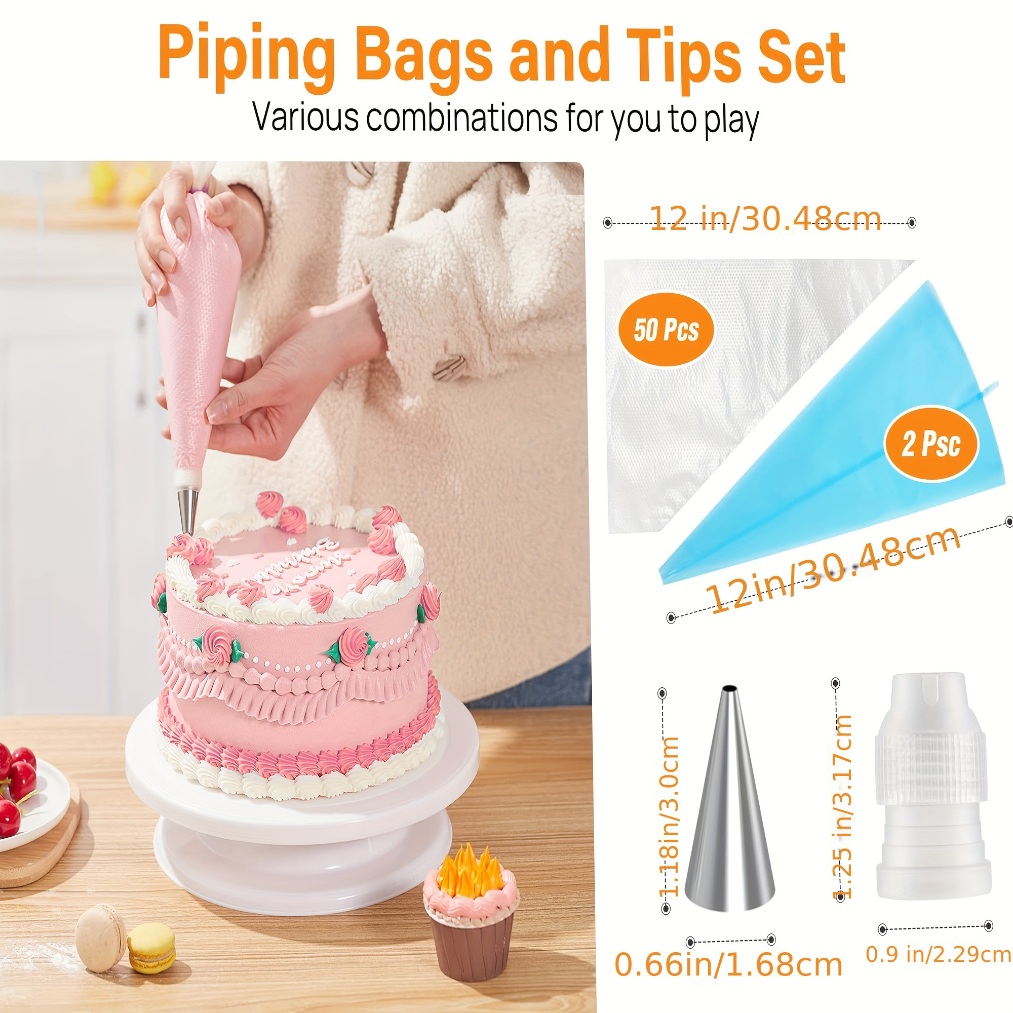 73pcs DIY Cake Decorating Tool Kit Cupcake Baking Supplies