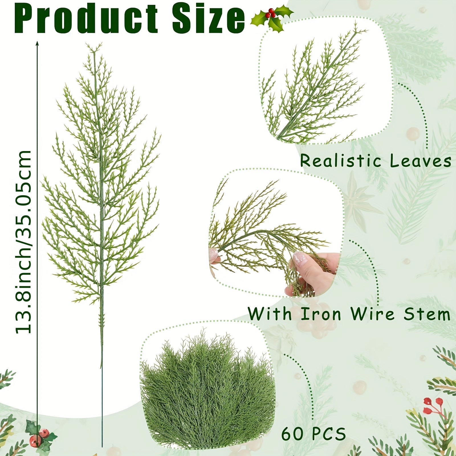 30 Artificial Cedar Spray/stem-winter Greenery-faux Christmas