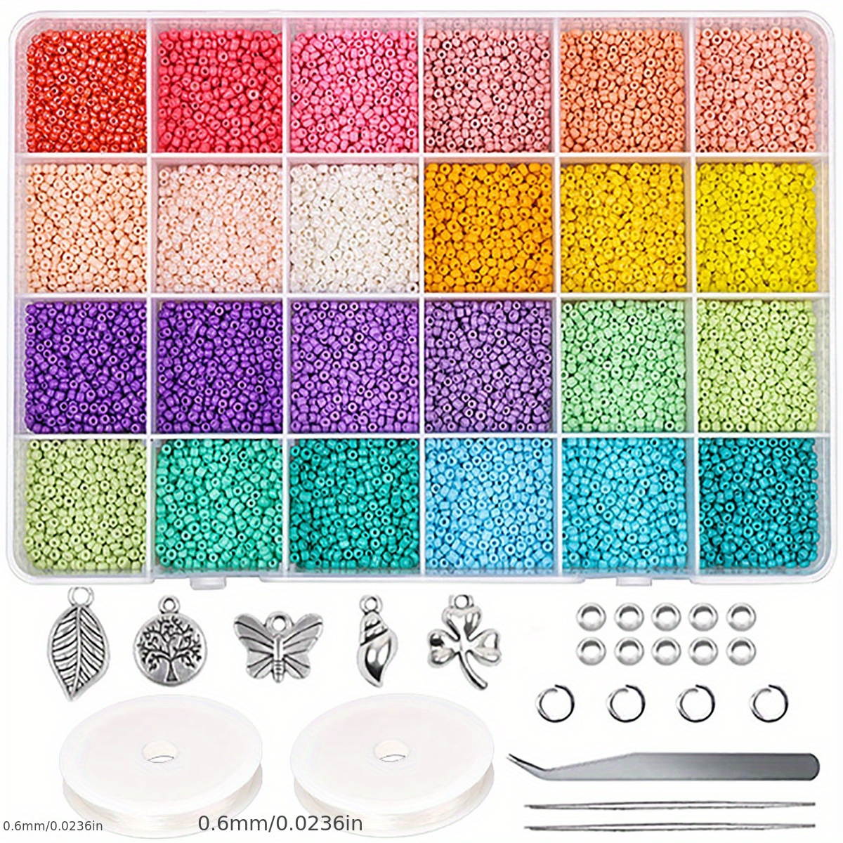 35000pcs 2mm 12/0 Glass Seed Beads For Jewelry Making Supplies Kit
