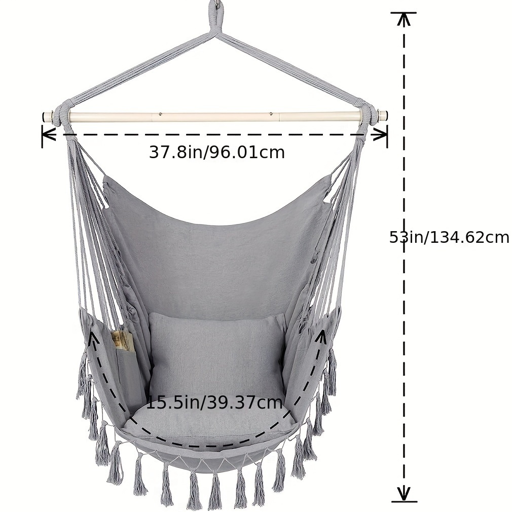 1pc tassel hanging chair nordic style indoor and outdoor swing outdoor camping beach hammock sports & outdoors temu