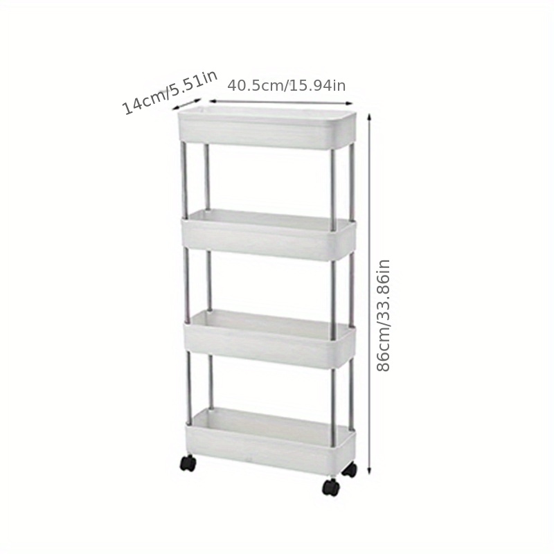 SPACEKEEPER 5 Tier Slim Rolling Storage Cart Mobile Shelving Unit