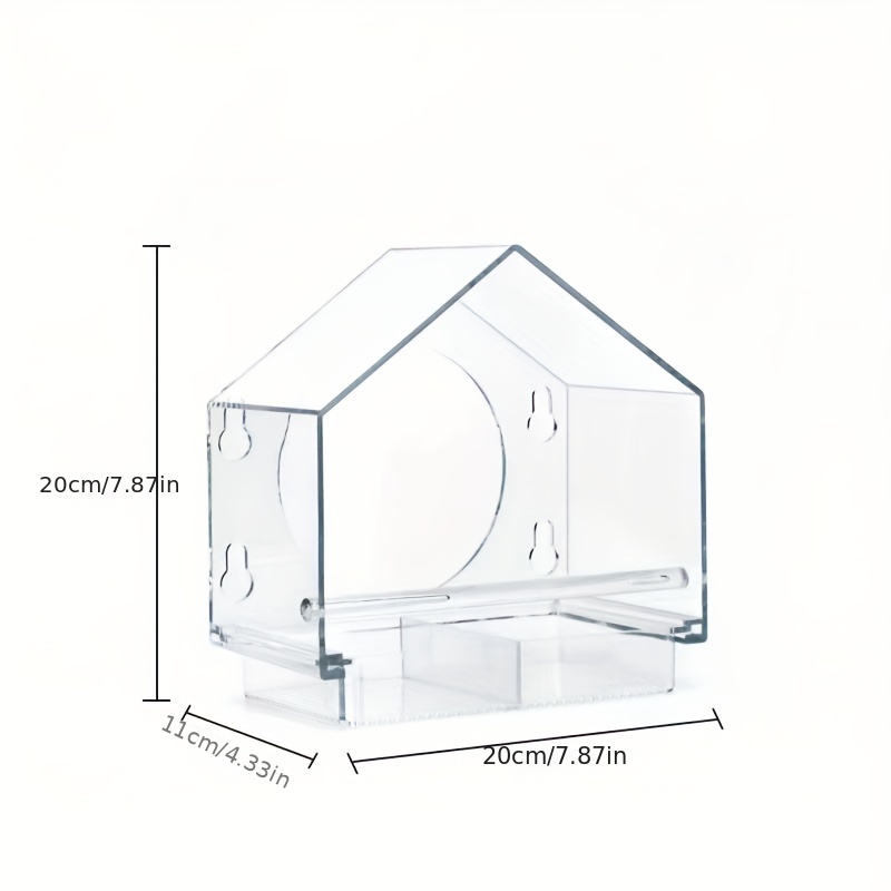 Acrylique Verre Clair Fenêtre Oiseaux Suspendu Mangeoire Nichoir Nourriture  Maison D'alimentation Avec Ventouse Pour Jardin Cour Décoration - Temu  Canada