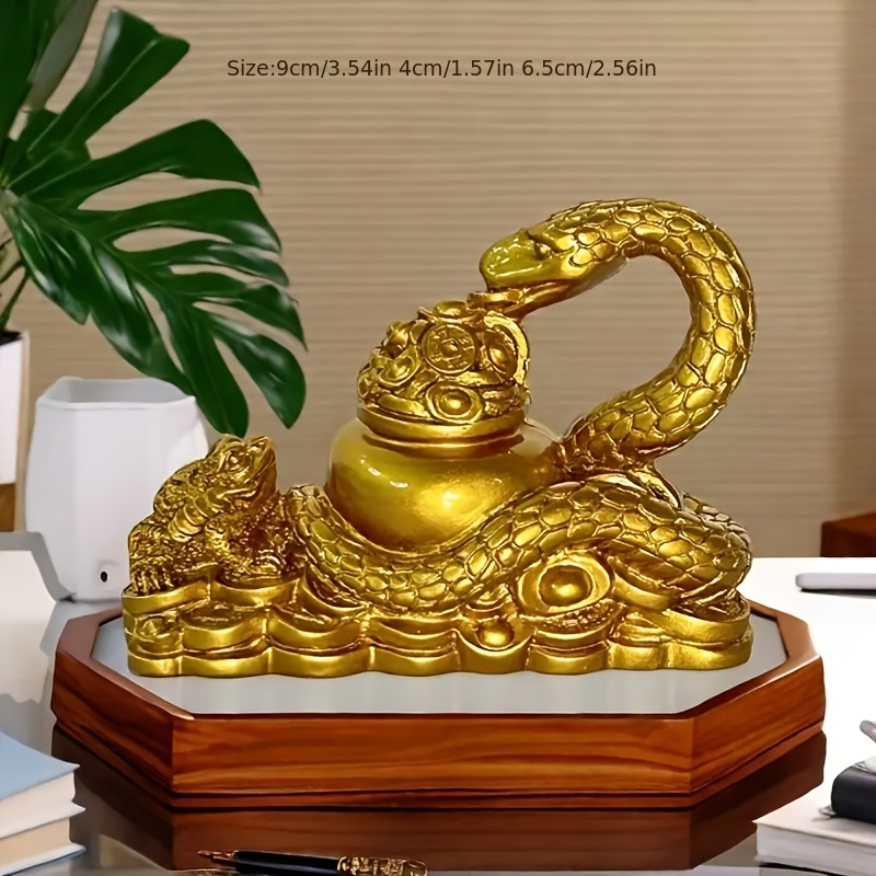 

Contemporary Resin Snake And Toad Statue, Collectible Figurine, Ideal For Christmas, Easter, Thanksgiving, New Year', With Power-free For Home Office, Bedroom, Living Room