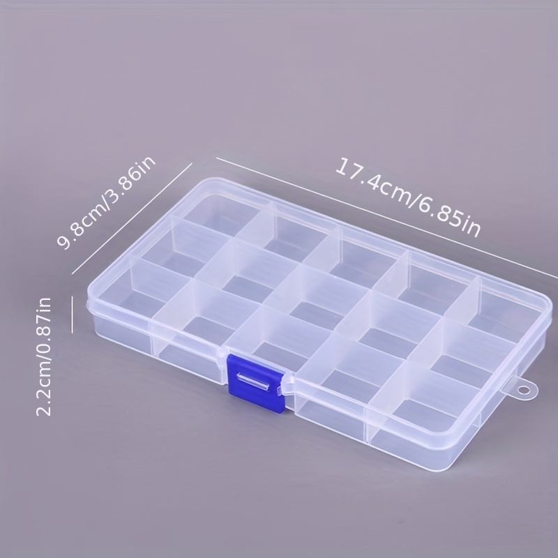1pc 15 Grids Transparent Plastic Storage Box Handmade Jewelry Organizer  Fishing Tackle Storage Container Clear Small Beads Storage Case Rectangular  Tool Box, Check Out Today's Deals Now