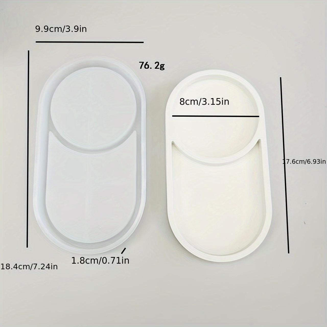 E-shop 1 Stück Silikonform für Epoxidharz – Oval & Rund, langlebig und flexibel – Ideal für Handwerksarbeiten und Schmuckaufbewahrung