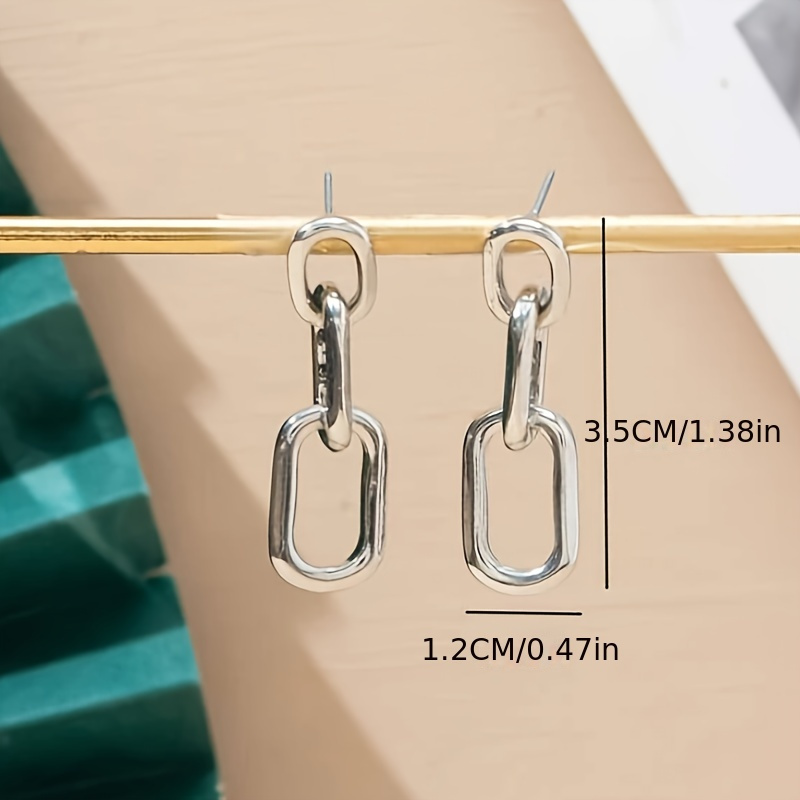 Minimalist Zinc Alloy Golden Chain Earrings