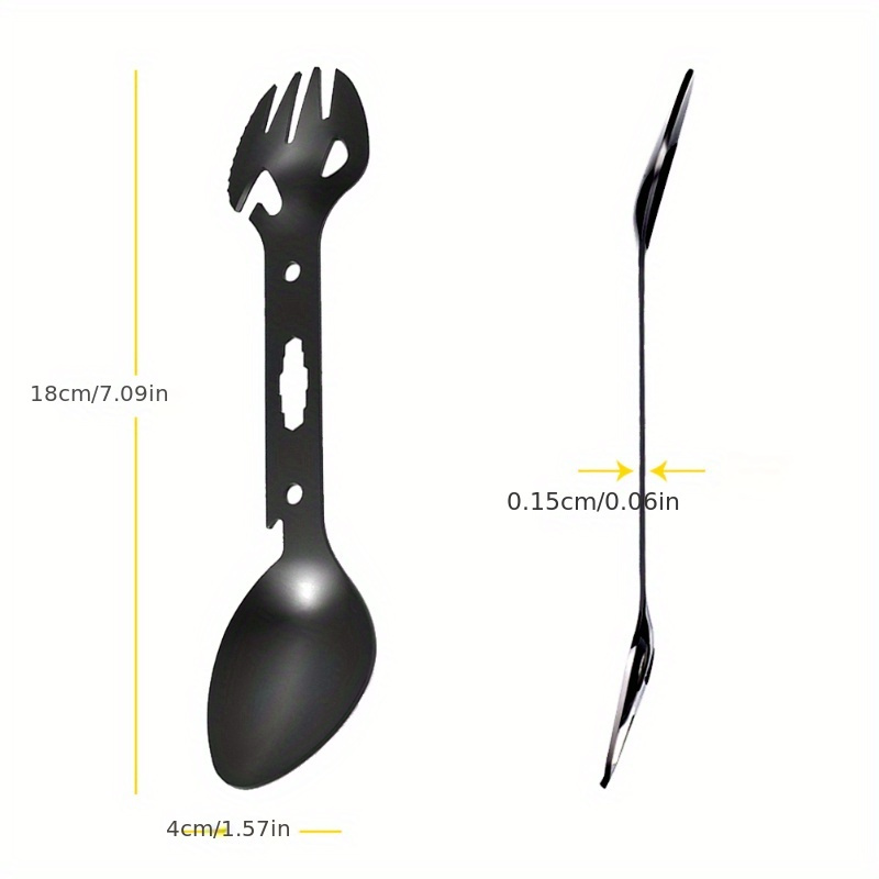 Outdoor Picnic Camping Tool Stainless Steel Tableware Fork Spoon Wrench