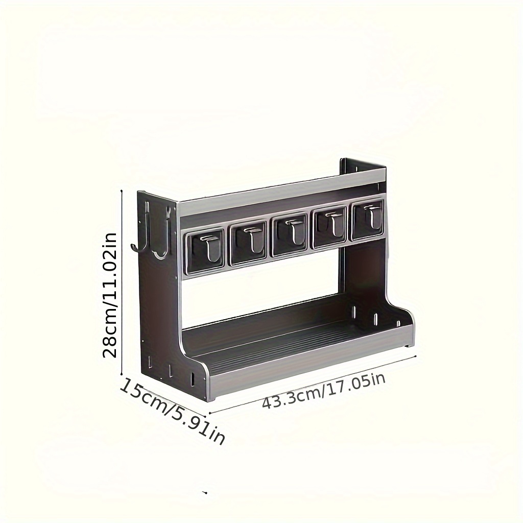 Stainless Steel Kitchen Spice Rack with Hanging & Placement Options - No Drill Wall-Mounted Organizer, Multi-Tiered Shelf for Salt, Pepper, Herbs, Utility Racks, Kitchen Spice Rack