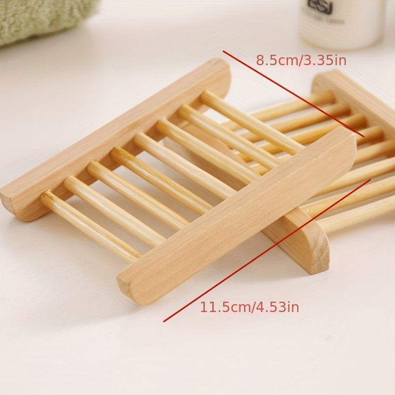 Eco-Friendly Natural Bamboo Soap Dish, 1 Piece, Bath Soap Dish, Tray to Prevent Mildew, Drain Soap Box, Bathroom and Toilet Tools details 0