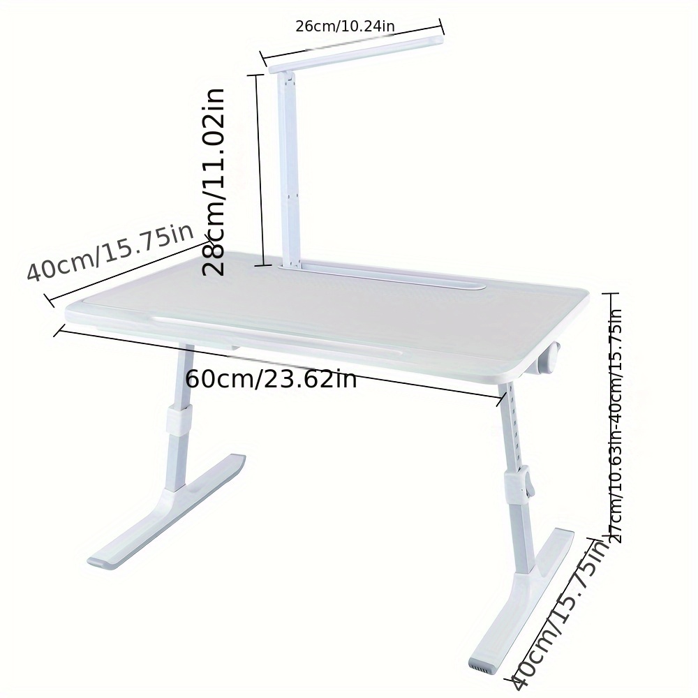 Laptop Tray, Study Table, Laptop Table, Desk With Drawer, Elegant For Reading, Breakfast Or Working