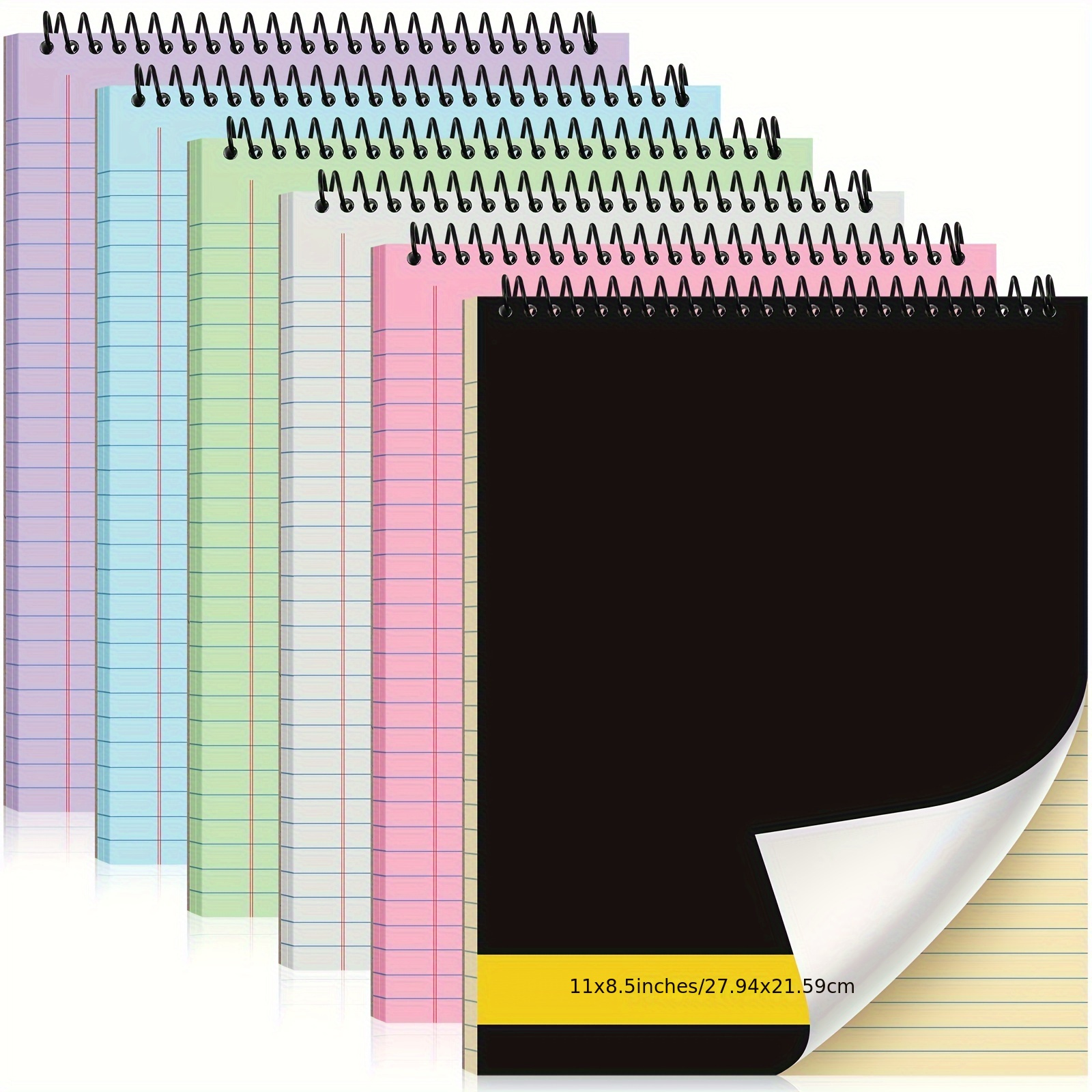 6 Pack Legal Pads 5x8 College Ruled Notepads For Homework, 30 Sheets