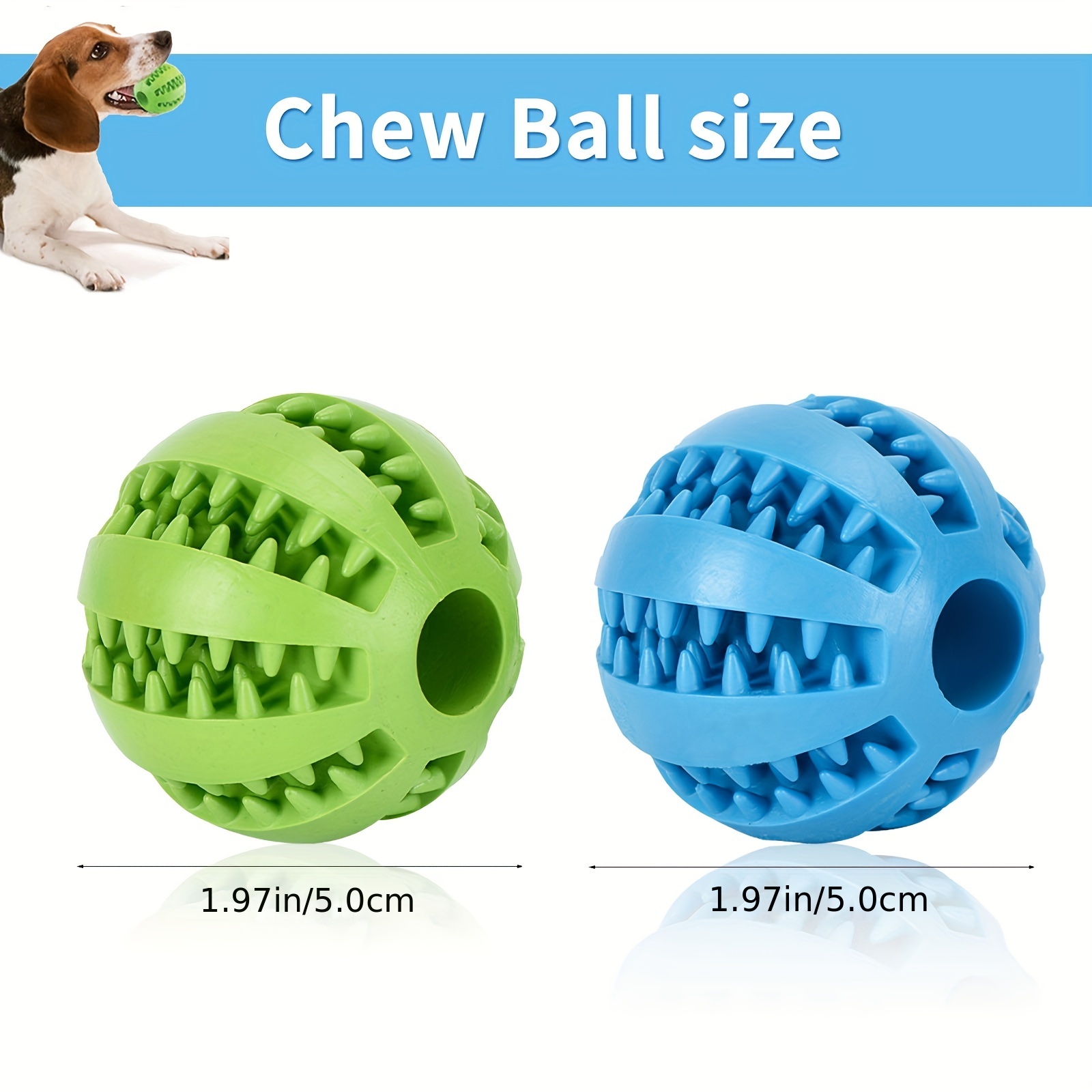 2Pcs Pet Dog Interactive Food Dispenser Feeder IQ Puzzle Treat Ball Toys  Rubber