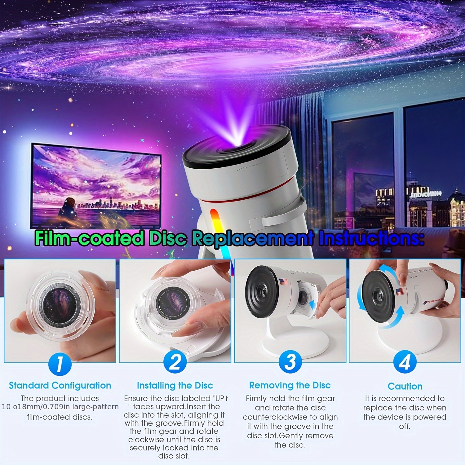 10 in 1 star   planetarium   projector with timer function portable and adjustable 7 rgb colors night light usb interface electronic lamp starry sky projector for bedroom aurora projector night light projector for game room home theater ceiling room decoration bedroom full of starry   aurora projector with solar system for bedroom ceiling starry sky night light night light decor starry sky effect adjustable light   projector details 6